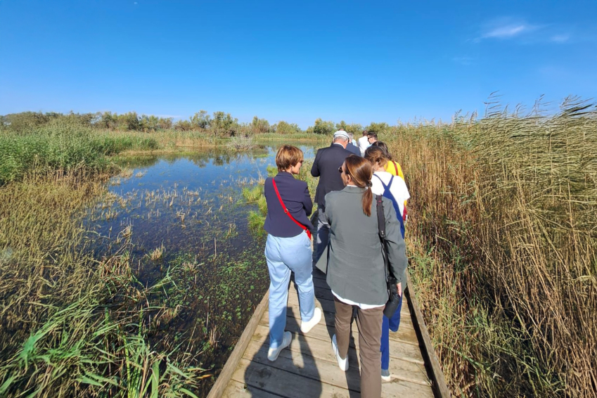Lors de la visite de la zone atelier du CNRS en Camargue gardoise