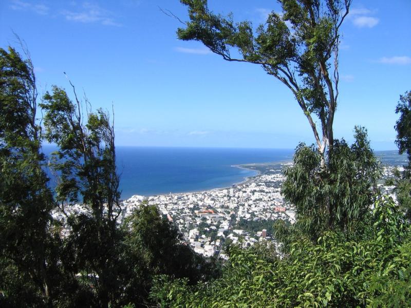 Vue aérienne de Saint-Denis, à La Réunion