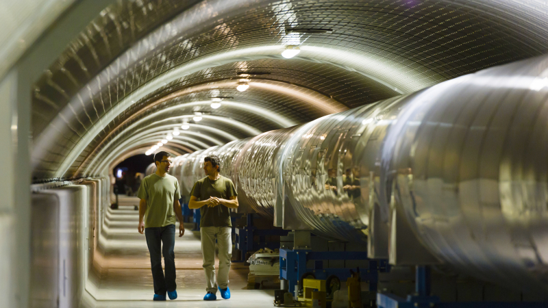 The Virgo interferometer in Cascina near Pisa, Italy, detected distortions in space generated by the passing of gravitational waves.