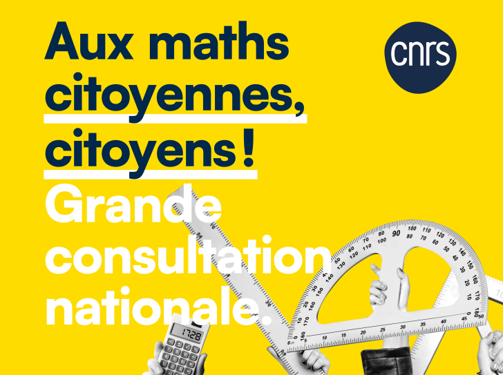Affiche de la consultation "Aux maths citoyennes, citoyens"
