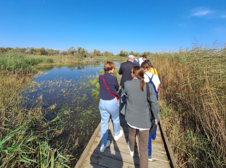 Lors de la visite de la zone atelier du CNRS en Camargue gardoise