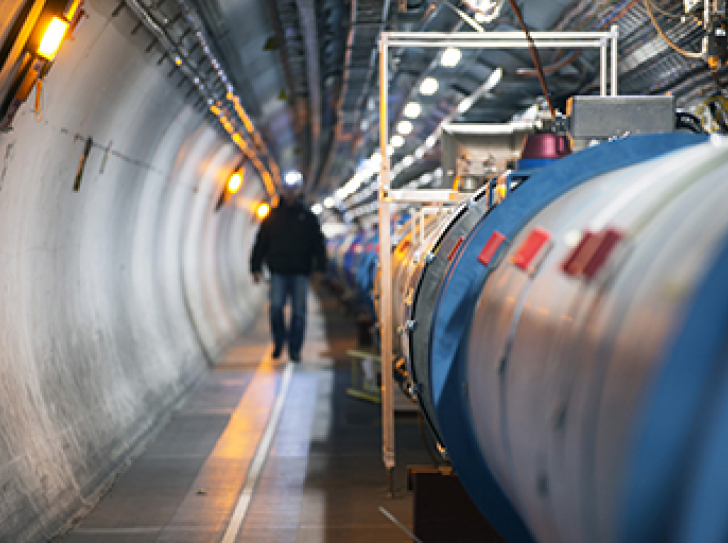 The LHC tunnel on the Franco-Swiss border