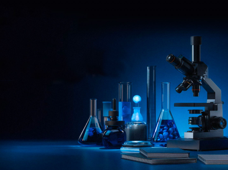 Microscopes sur fond bleu