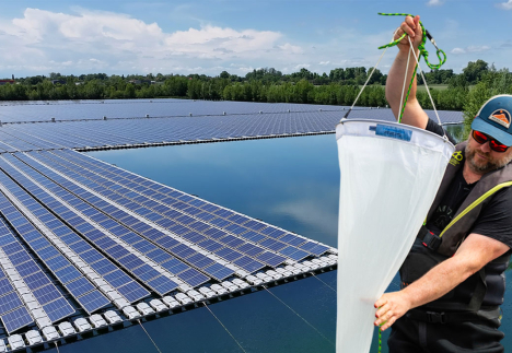 Des écrans photovoltaïques sur un lac