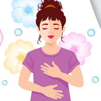 Une femme illustre le sentiment de bien-être