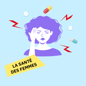 Illustration femme et maux de tête